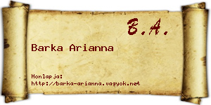 Barka Arianna névjegykártya